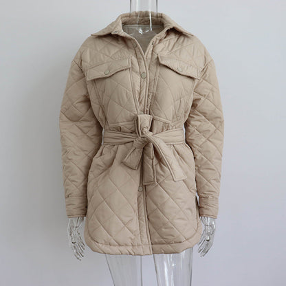 ❄️Winter-Specials❄️Women's Quilted Lightweight Insulation Jacket with Belt