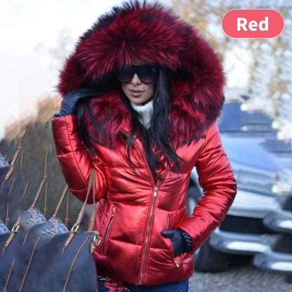 ❄️Winter-Specials❄️Ladies Casual Warm Large Fur Collar Hooded Jacket