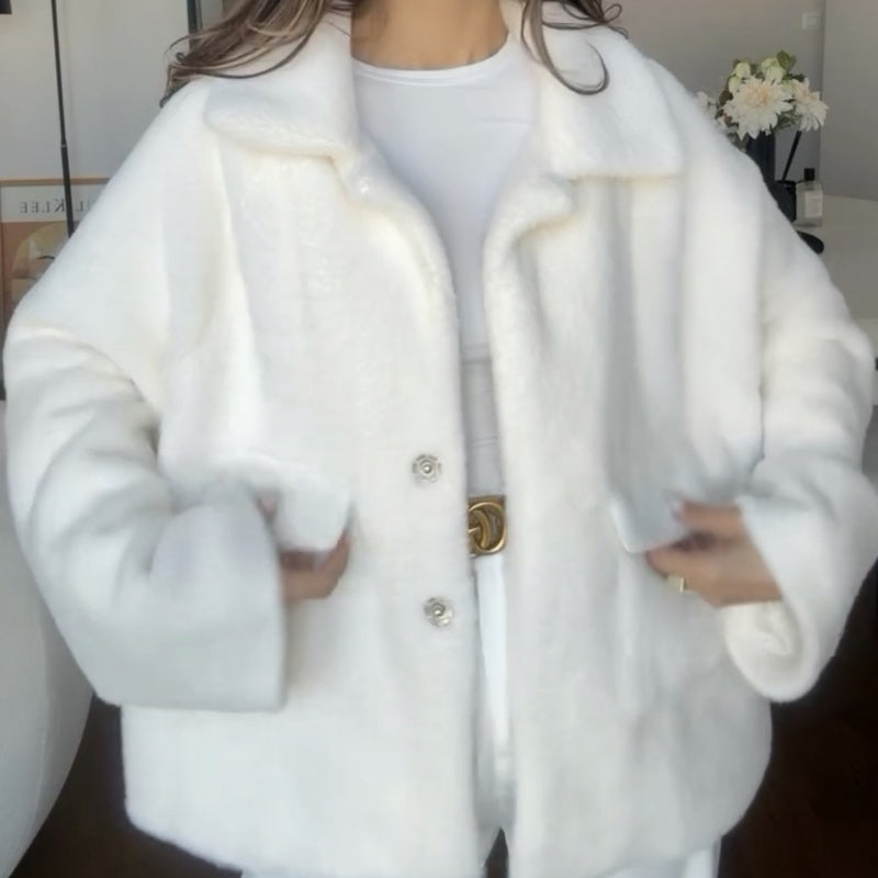 ❄️Winter-Specials❄️Women's Loose Plush Lapel Winter Coat