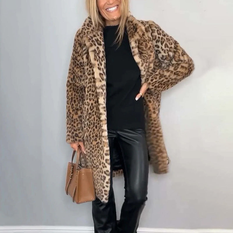 ❄️Winter Specials❄️ Women's Leopard Print Mid-Length Jacket