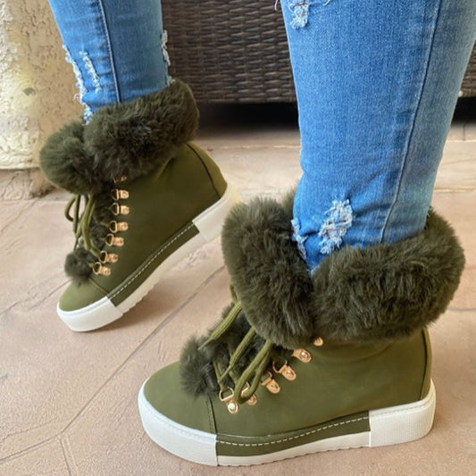 ❄️Winter Specials❄️ Women's Faux Fur Lined High-Top Sneakers