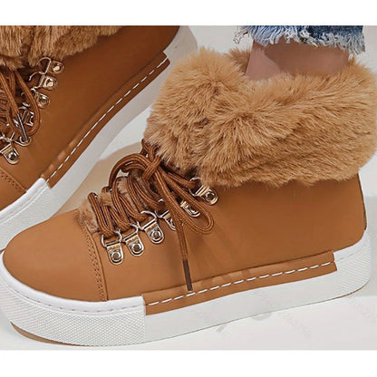 ❄️Winter Specials❄️ Women's Faux Fur Lined High-Top Sneakers