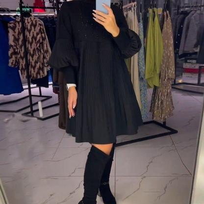 🌸Spring Specials💐  Women's Plus Size Lantern Sleeve Stand Collar Dress