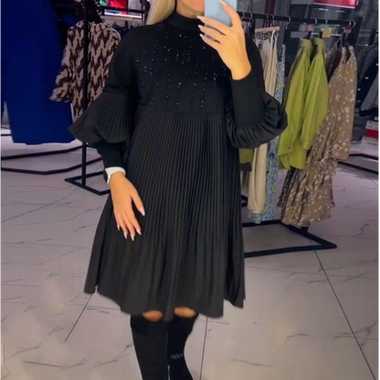 🌸Spring Specials💐  Women's Plus Size Lantern Sleeve Stand Collar Dress