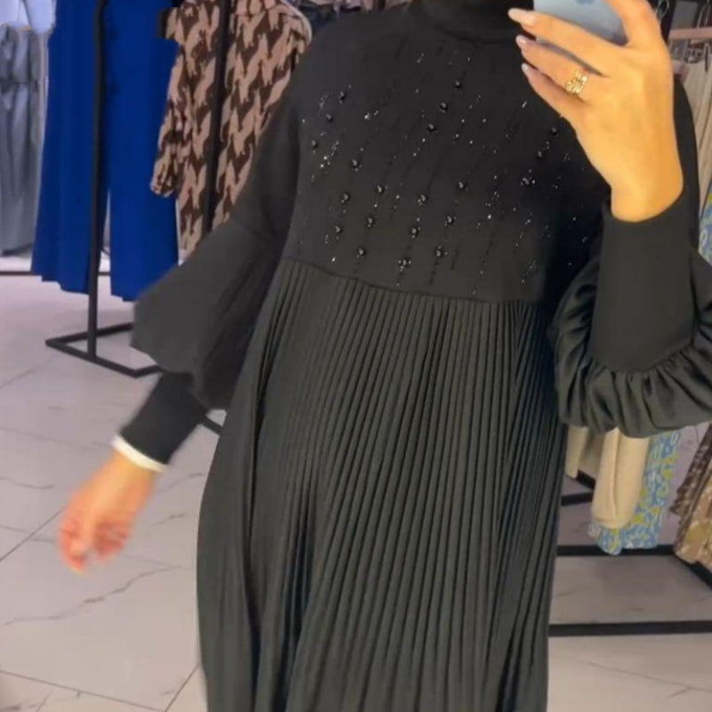 🌸Spring Specials💐  Women's Plus Size Lantern Sleeve Stand Collar Dress