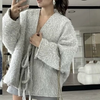 ❄️Winter Specials❄️ Women's Bow Tie Front Open Cardigan