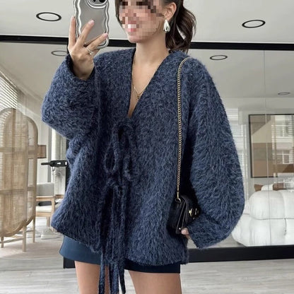 ❄️Winter Specials❄️ Women's Bow Tie Front Open Cardigan