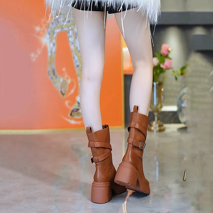 ❄️Winter Specials❄️ Women’s Plush-Lined Chunky Heel Mid-Calf Boots