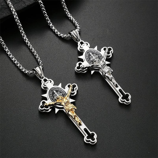🙏 🙏ST.Benedict Protection Cross Power Pendant Necklace
