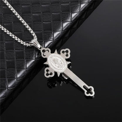 🙏 🙏ST.Benedict Protection Cross Power Pendant Necklace