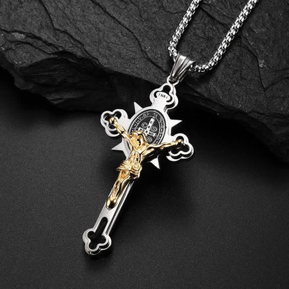 🙏 🙏ST.Benedict Protection Cross Power Pendant Necklace
