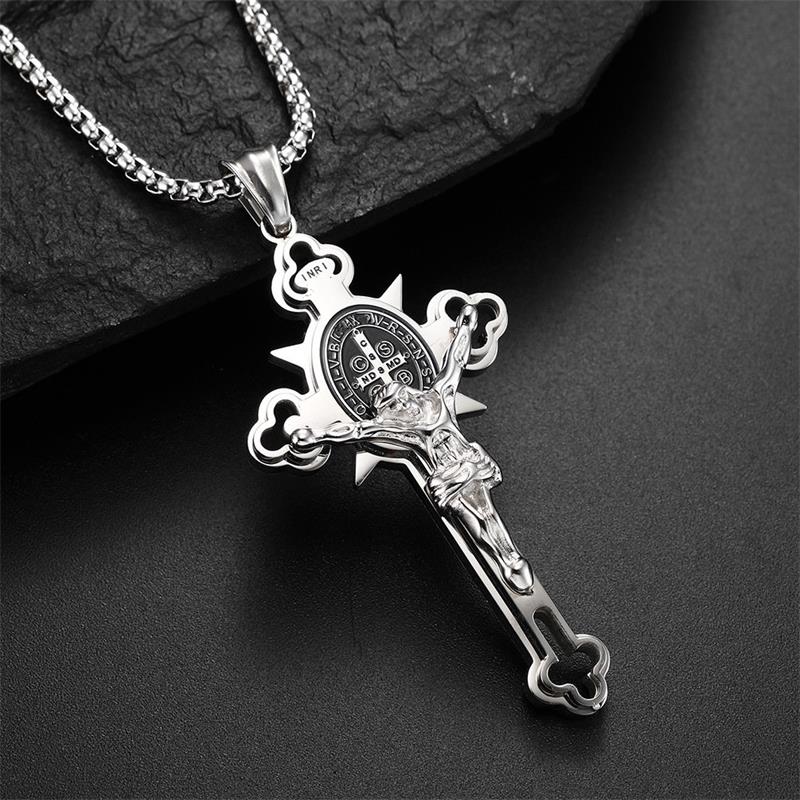 🙏 🙏ST.Benedict Protection Cross Power Pendant Necklace