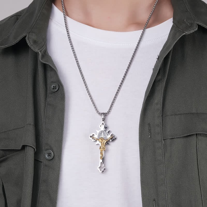 🙏 🙏ST.Benedict Protection Cross Power Pendant Necklace