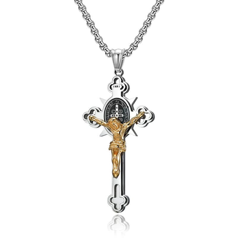 🙏 🙏ST.Benedict Protection Cross Power Pendant Necklace