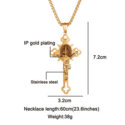 🙏 🙏ST.Benedict Protection Cross Power Pendant Necklace