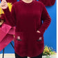 🎅Xmas Specials🎄Women's Loose Warm Round-Neck Sweater with Pockets