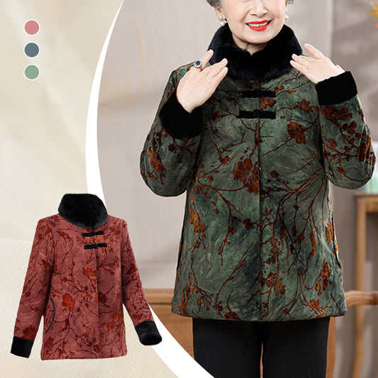 ❄️Winter Specials❄️ Women's Winter Faux Fur Collar Print Coat
