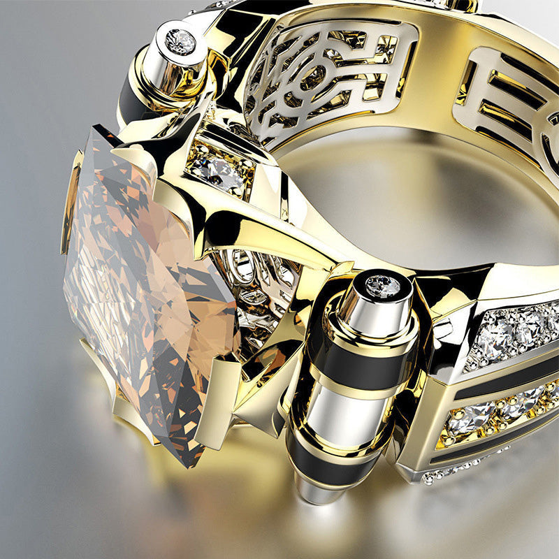 🔥2025 HOT SALE🔥 Heavy Duty Vintage Zirconia Wide Band Ring