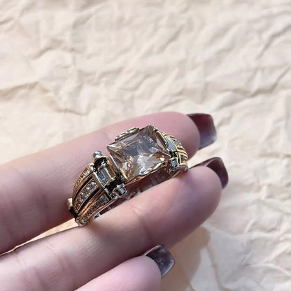 🔥2025 HOT SALE🔥 Heavy Duty Vintage Zirconia Wide Band Ring