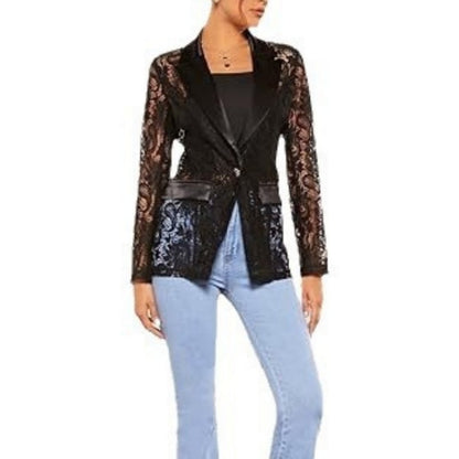 🌸Spring Specials🌸 Women's Elegant Lace Lapel One-Button Blazer