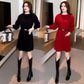 🔥2025 HOT SALE🔥 Round Neck Long Sleeve Sweater Dress