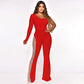 🌸Spring Specials🌸 Sexy Off-Shoulder Bodycon Rhinestone Leg Jumpsuit