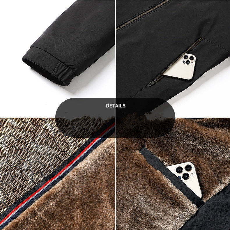 ❄️Winter Specials❄️ Men's Warm Stand Collar Full Zip Work Jacket