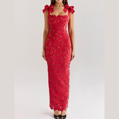 🌸Spring Specials🌸 Elegant Bow Split Lace Dress