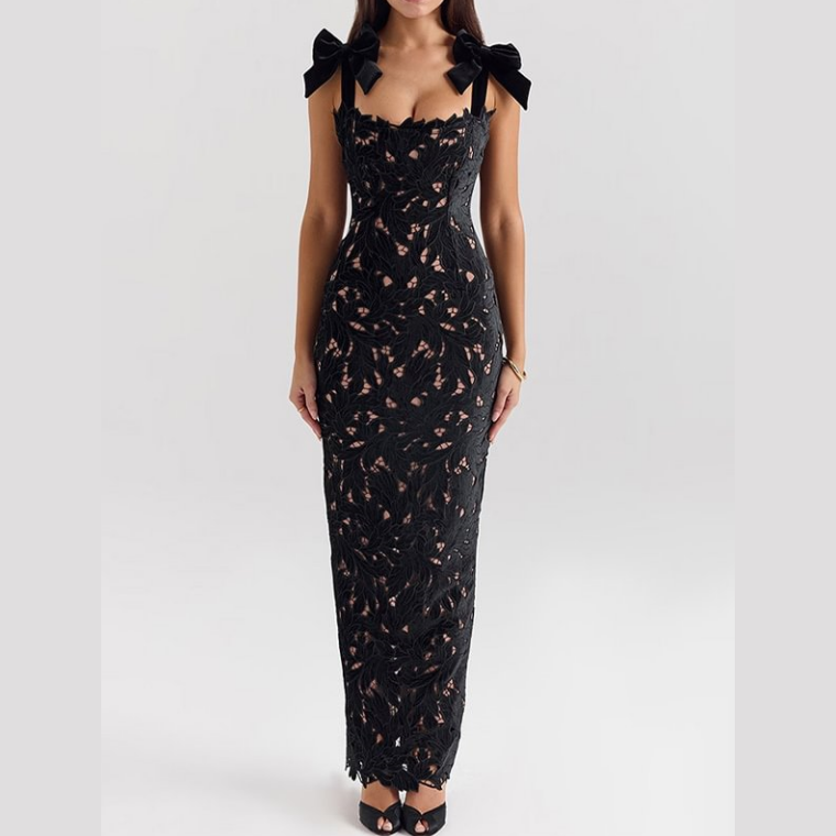 🌸Spring Specials🌸 Elegant Bow Split Lace Dress