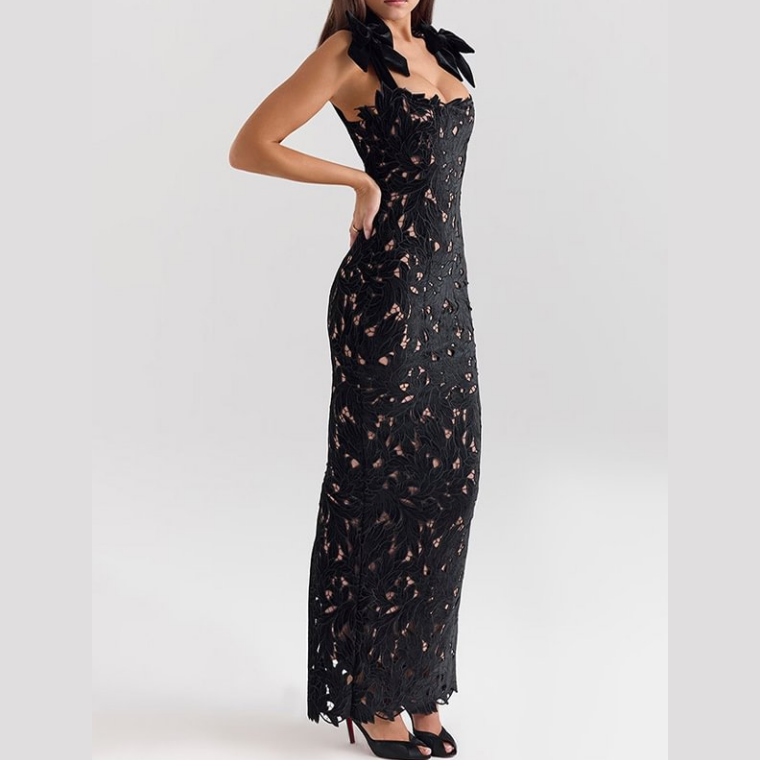 🌸Spring Specials🌸 Elegant Bow Split Lace Dress
