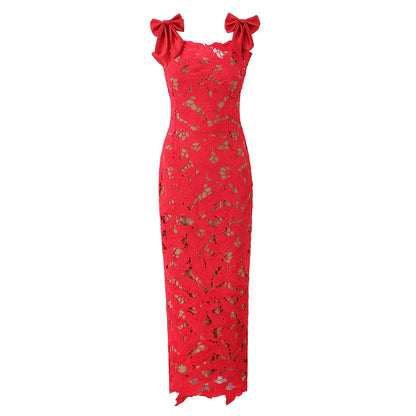 🌸Spring Specials🌸 Elegant Bow Split Lace Dress