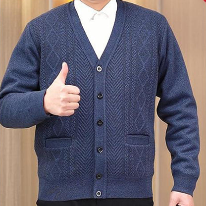 ❄️Winter Specials❄️ Men's Warm Button Closure V-Neck Cardigan