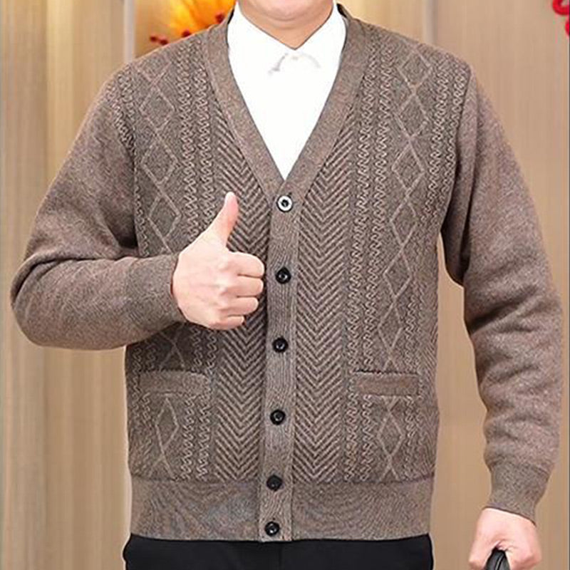 ❄️Winter Specials❄️ Men's Warm Button Closure V-Neck Cardigan