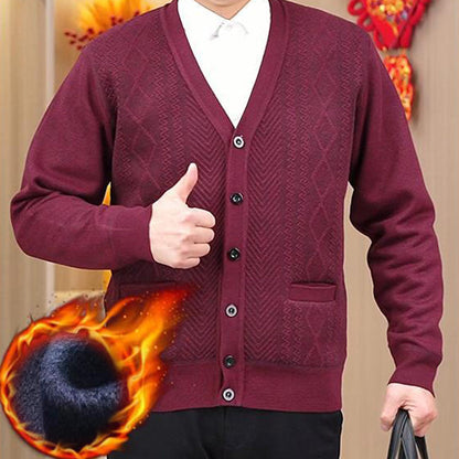 ❄️Winter Specials❄️ Men's Warm Button Closure V-Neck Cardigan