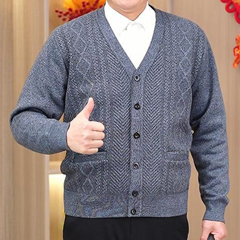 ❄️Winter Specials❄️ Men's Warm Button Closure V-Neck Cardigan