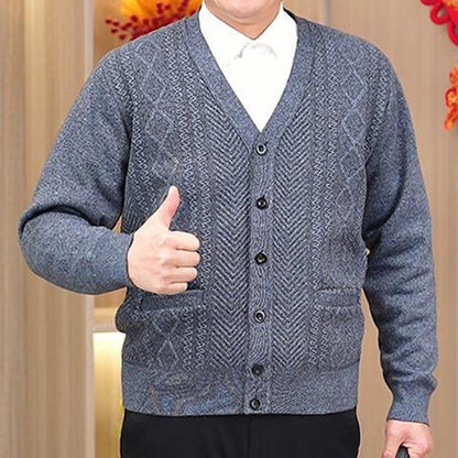 ❄️Winter Specials❄️ Men's Warm Button Closure V-Neck Cardigan