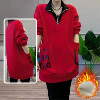 🔥2025 HOT SALE🔥 Women's Warm Half Zipper Neck Top with Large Pockets