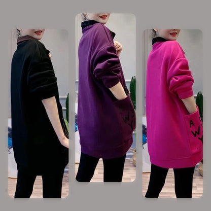 🔥2025 HOT SALE🔥 Women's Warm Half Zipper Neck Top with Large Pockets