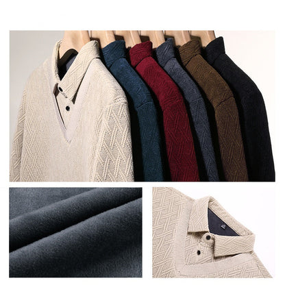 ❄️Winter Specials❄️ Men's Plush-Lined Mock Layered Lapel Shirt