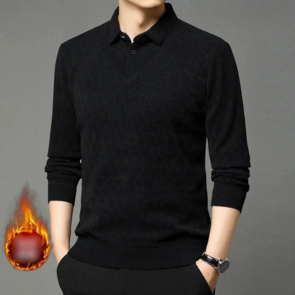 ❄️Winter Specials❄️ Men's Plush-Lined Mock Layered Lapel Shirt