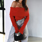🔥2025 HOT SALE🔥 Off-the-Shoulder Long Sleeve Sweater