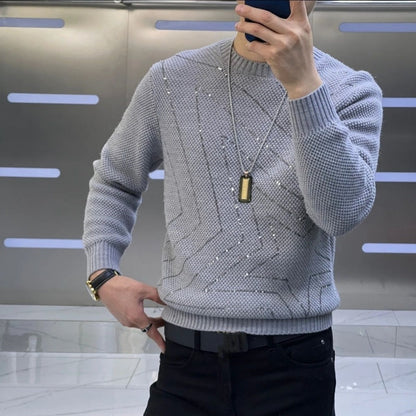 🔥2025 HOT SALE🔥 Men's Warm Sequin Round Neck Sweater