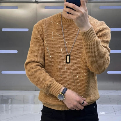 🔥2025 HOT SALE🔥 Men's Warm Sequin Round Neck Sweater