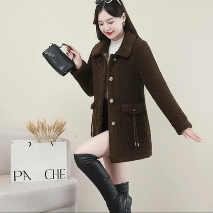 ❄️Winter Specials❄️ Women's Warm Medium-Length Lapel Jacket