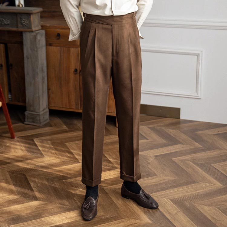 🔥2025 HOT SALE🔥 Men's Neapolitan Casual Formal Pants with Adjustable Waist