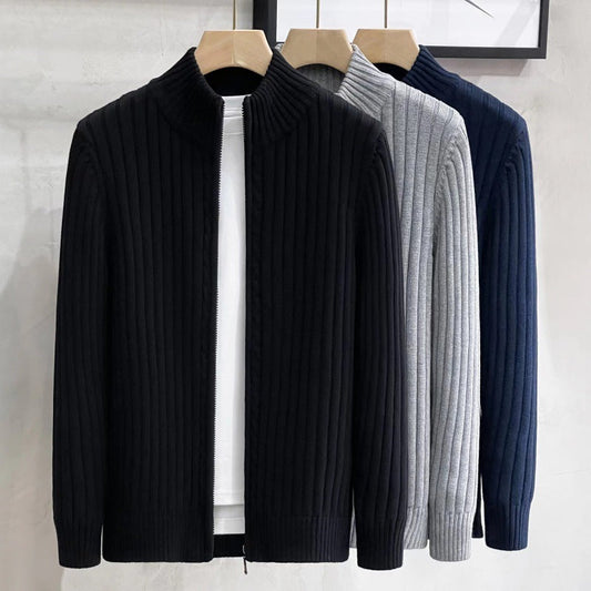 🔥2025 HOT SALE🔥 Men's Zipper Knit Sweater with Half-High Neck
