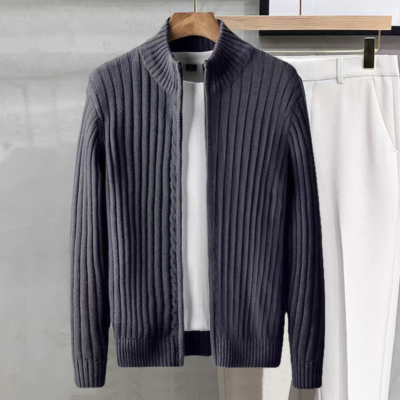 🔥2025 HOT SALE🔥 Men's Zipper Knit Sweater with Half-High Neck