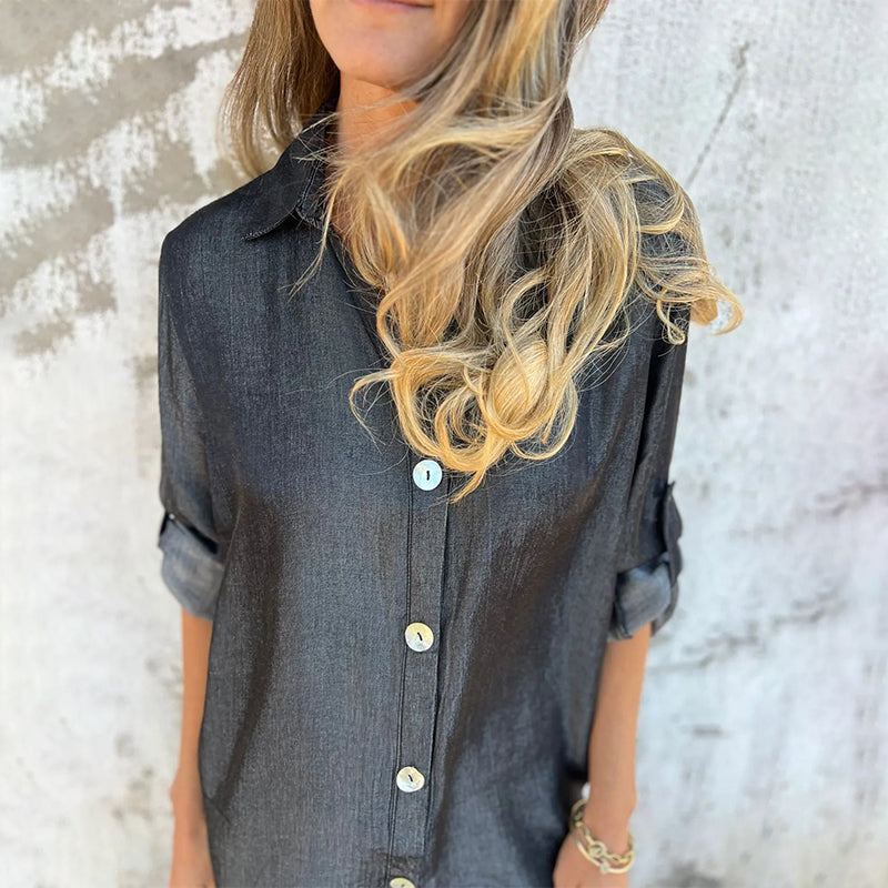 🔥2025 HOT SALE👗 Women's Casual Denim Lapel Dress
