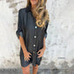 🔥2025 HOT SALE👗 Women's Casual Denim Lapel Dress