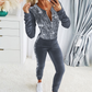 🔥2025 HOT SALE🔥 Women's Sequin Velvet Zipper 2-Piece Sweat Set